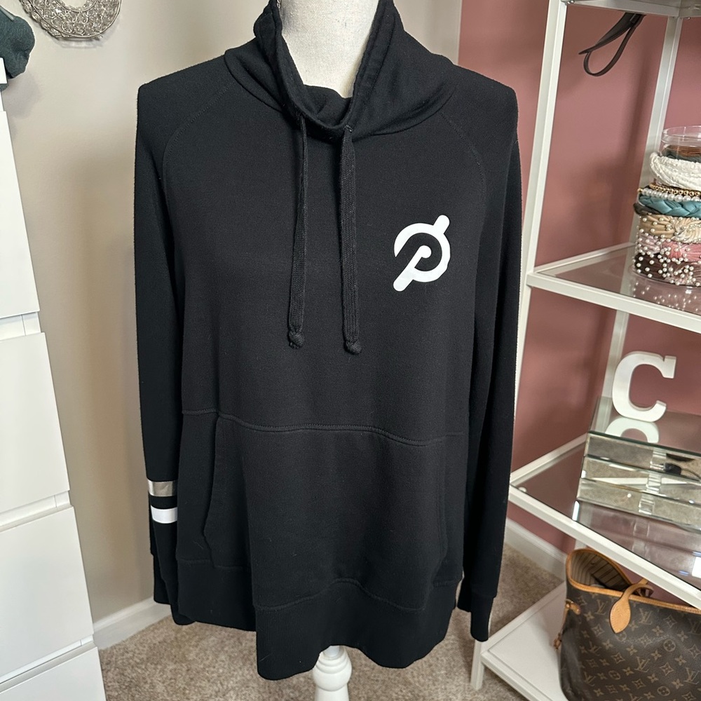 Peloton Black Cowl Neck Hoodie